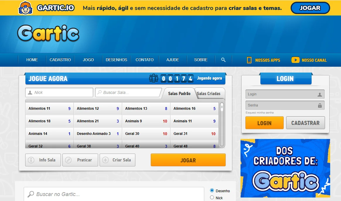 Figura 1 - Página inicial do site