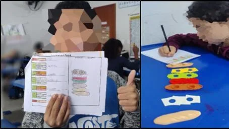 Figura 1 - Estudantes registrando o resultado do algoritmo
